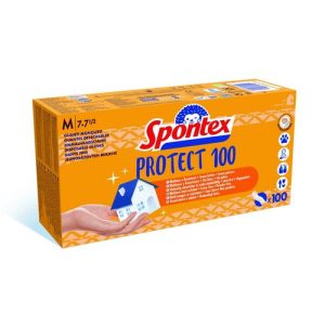 Spontex Protect eldobható latex kesztyű M 100db