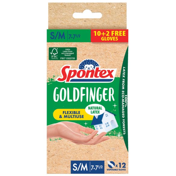 Spontex Goldfinger gumikesztyű S/M 10+2db