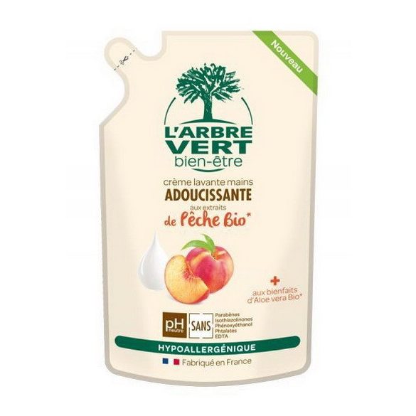 L'Arbre Vert folyékony öko szappan utántöltő Őszibarack 300ml