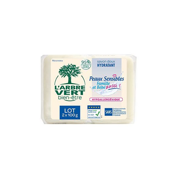 L'Arbre Vert hidratáló öko szappan Érzékeny bőrre 2x100g