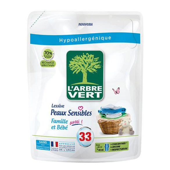 L'Arbre Vert folyékony öko mosószer utántöltő Érzékeny bőrre 1,5L