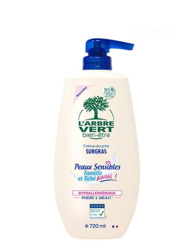 L'Arbre Vert krémtusfürdő Érzékeny bőrre 720ml