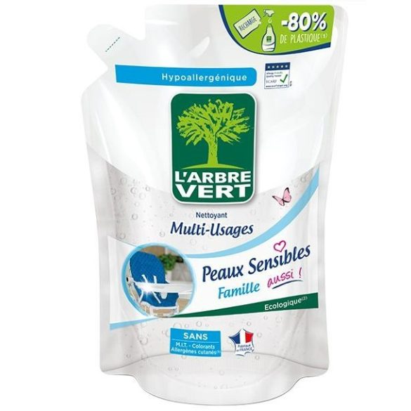 L'Arbre Vert általános öko tisztítószer utántöltő Érzékeny bőrre 740ml