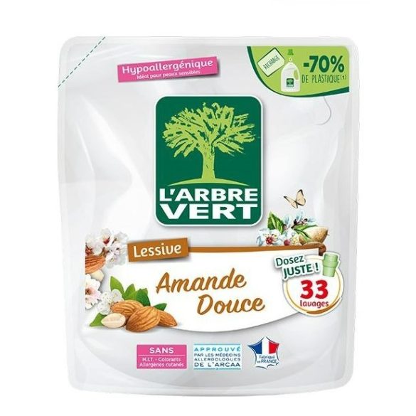 L'Arbre Vert Folyékony mosószer utántöltő Mandula 1,5L