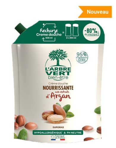 L'Arbre Vert tusfürdő utántöltő Argánolaj 500ml