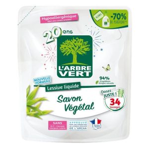 L'Arbre Vert folyékony öko mosószer utántöltő növényi szappannal 1,53L - 34 mosás
