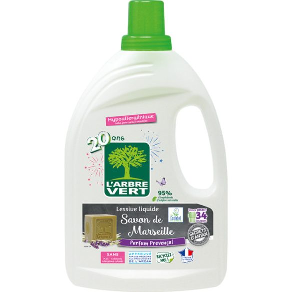 L'Arbre Vert folyékony öko mosószer koncentrátum Marseille szappan 1,53L - 34 mosás