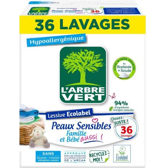 L'Arbre Vert öko mosópor Érzékeny bőrre 1,8 kg