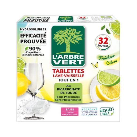L'Arbre Vert öko mosogatógép tabletta Citrom illattal 32db