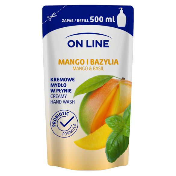 On Line folyékony krémszappan utántöltő Mangó&Bazsalikom 500ml