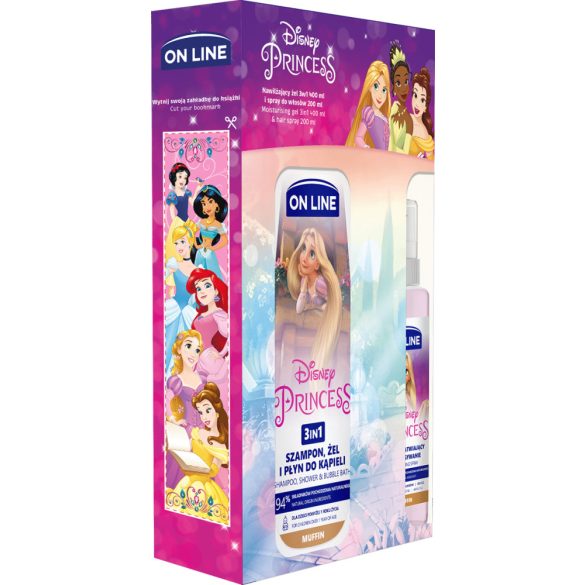 On Line ajándékcsomag Disney Aranyhaj 3in1 tusfürdő + kifésülést segítő spray + könyvjelző