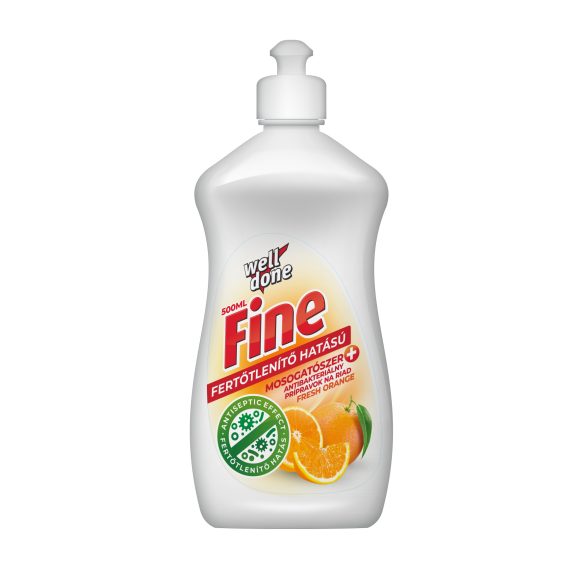 Well Done Fine fertőtlenítő mosogatószer Friss narancs 500ml
